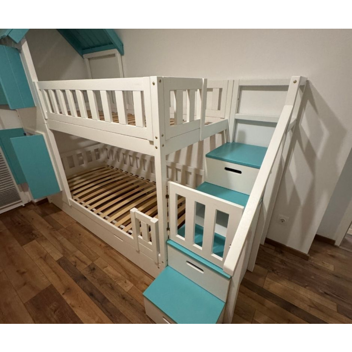 etagenbett geschwisterbett mit leiter fuer kinder